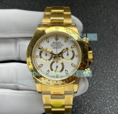 Noob Factory V3 Rolex Yellow Gold Daytona White Dial 40MM Watch Cal.4130 Movement